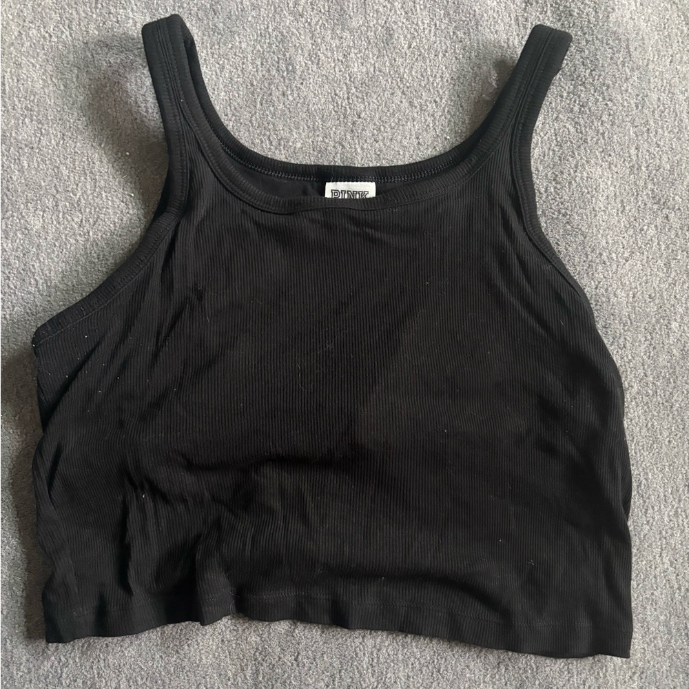 Black Ribbed Tank Top